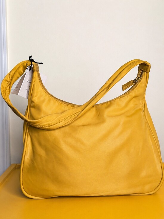 Prada Handbags - Y2K PRADA Tessuto Nylon Hobo Shoulder Bag In Rare Mustard Yellow Large In GUC